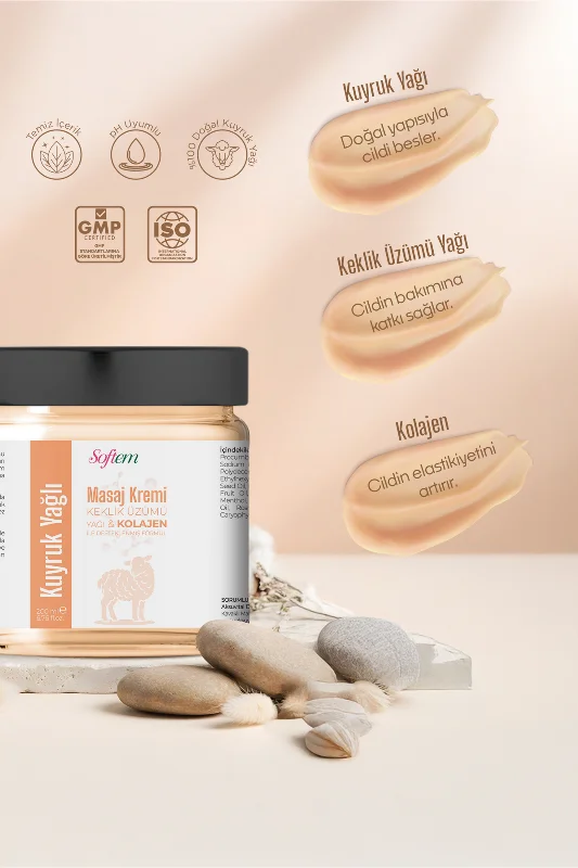 Kuyruk Yağı Masaj Kremi - 200 ml Kolajen Destekli Formül