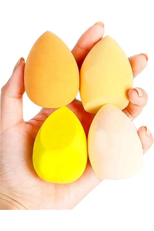 4 Adet Armut Makyaj Süngeri Fondöten Blender Sünger Beauty Blender Makyaj Süngeri Seti