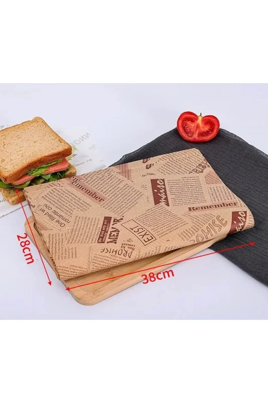 50’li Vintage Desenli Yağlı Kağıt | Sandviç, Pişirme, Paketleme Ve Sunum Için Sargı Kağıdı – 3. görsel