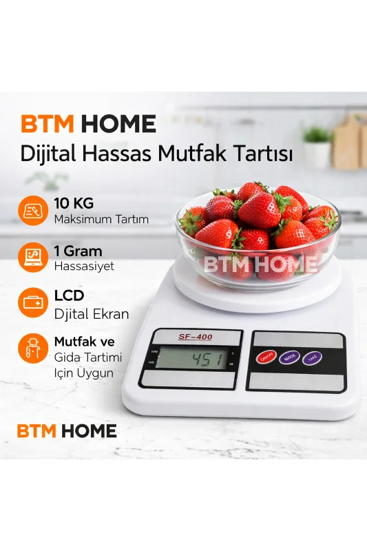 Mutfak Tartısı Dijital Hassas 10 Kg 1 Gr LCD Mutfak Terazisi Elektronik Tartı