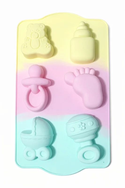 Bebek Temalı Silikon Kek Kalıbı 6 Gözlü Baby Shower Kurabiye & Kek Kalıbı – 2. görsel