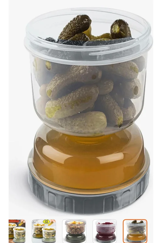 1 Adet Kum Saati Model Zeytin Turşu Saklama Kabı Süzgeçli Saklama Kabı