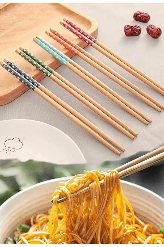 5 Çift Suşi Çubuğu Bambu Malzemeli Uzakdoğu Yemek Çubuğu – 4. görsel