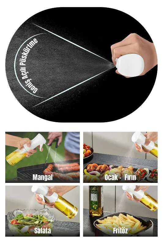 Airfryer Sprey Sprey Cam Şişe - Zeytinyağı, Sirke, Yağ, Izgara, Fritöz, Salata, Yağ Püskürtücü – 2. görsel