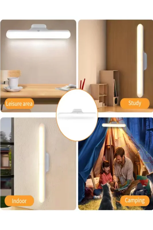 Şarjlı Kablosuz LED Lamba – 3 Mod Işık, Mıknatıslı Yapışkanlı, Çok Amaçlı Aydınlatma – 2. görsel