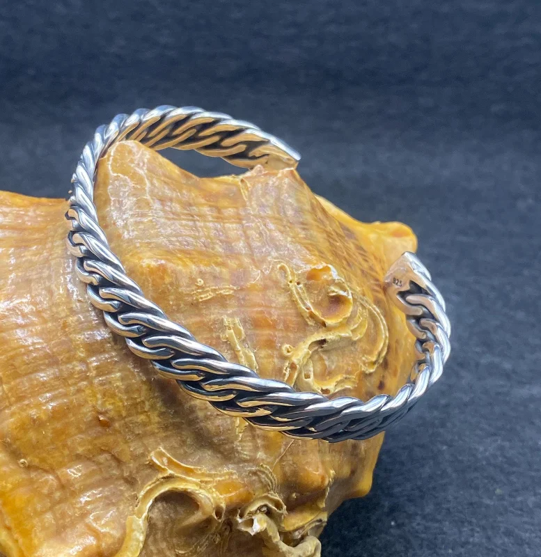 El Yapımı 925 Ayar Gümüş Ağır Kilitli Zincir Bileklik | Viking Bileklik 33,2 Gram – 3. görsel
