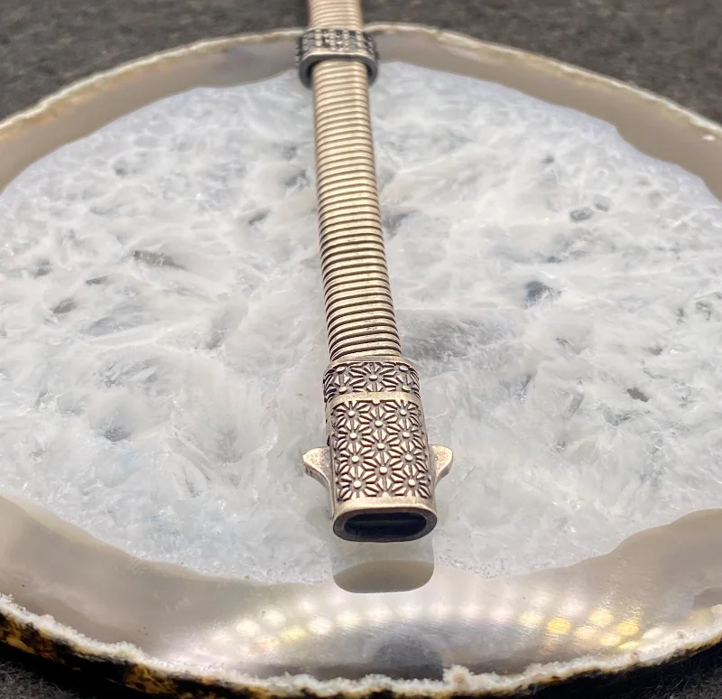 El Yapımı 925 Ayar Gümüş Çok Sıralı Zincir Bileklik | Siyah Zirkon Detaylı Toka 20 Gram – 3. görsel