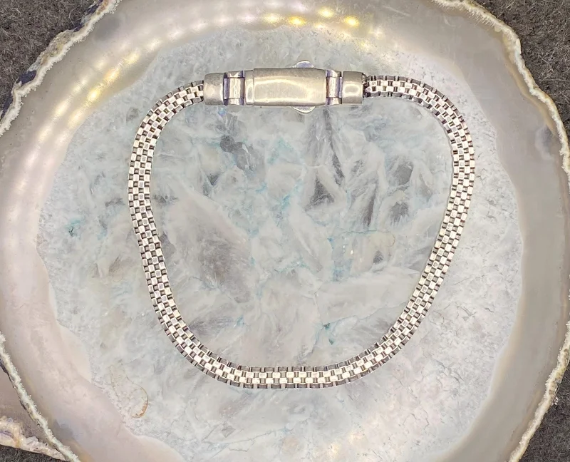 El Yapımı 925 Ayar Gümüş Ultra Hafif Örgü Zincir Bileklik | Kayar Kutu Toka 7 Gram – 2. görsel