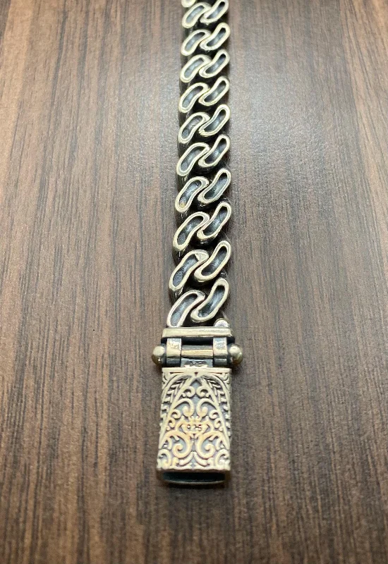 El yapımı 925 ayar gümüş, ağır, çok sıralı dokuma bileklik, 38 gram. – 2. görsel