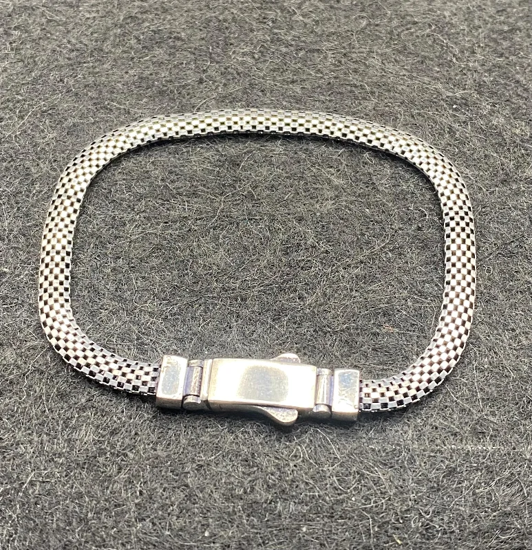 El Yapımı 925 Ayar Gümüş Hafif Örgü Zincir Bileklik | Modern Sürgülü Toka 9 Gram – 4. görsel