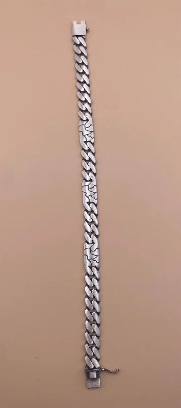 El Yapımı 925 Ayar Gümüş Ağır Bizans Zincir Bileklik | Geometrik Örgü 32 Gram – 4. görsel