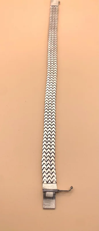 El Yapımı 925 Ayar Gümüş ULTRA AĞIR Düz Örgü Zincir Bileklik | Viking Tarzı 54 Gram – 2. görsel