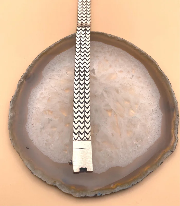 El Yapımı 925 Ayar Gümüş ULTRA AĞIR Düz Örgü Zincir Bileklik | Viking Tarzı 54 Gram