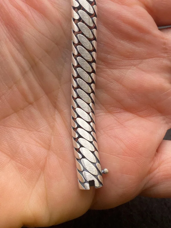 El Yapımı 925 Ayar Gümüş Katı Örgü Zincir Bileklik | Kral Bağlantı Tasarımı 28 Gram – 4. görsel