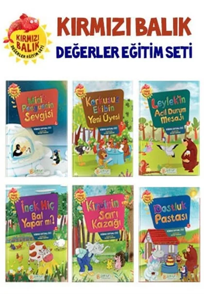 Pırıltı Kitapları - Kırmızı Balık Değerler Eğitim Seti (6 Kitap) - Kübra Soysal Cici