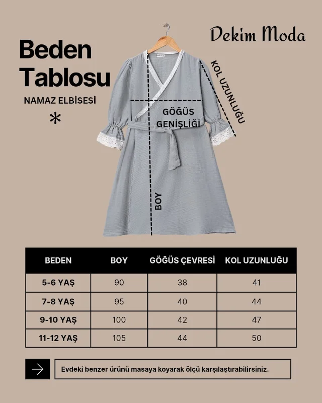 Müslin Çocuk Namaz Elbisesi | Kabe