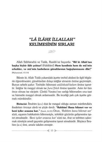 Erkam Yayınları - Kelime-i Tevhidin Sırları - Fahreddin Râzî