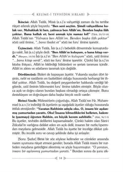 Erkam Yayınları - Kelime-i Tevhidin Sırları - Fahreddin Râzî