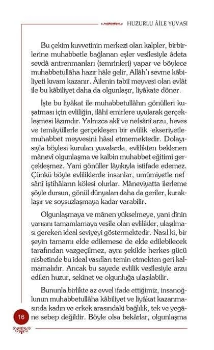 Kampanya Kitapları - Huzurlu Aile Yuvası - Osman Nuri Topbaş