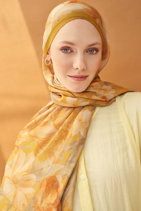 Silk Home Lorena - Riva Şal Tencel Wild Flower - Altın Sarısı - 510010-01