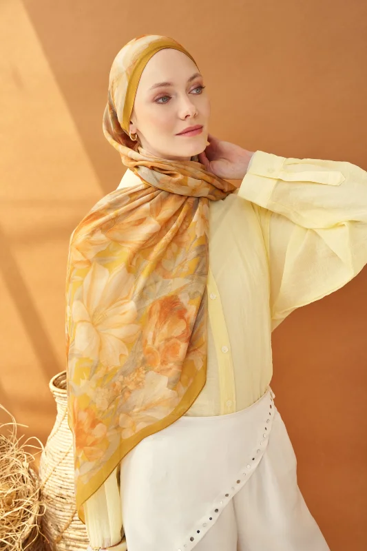 Silk Home Lorena - Riva Şal Tencel Wild Flower - Altın Sarısı - 510010-01