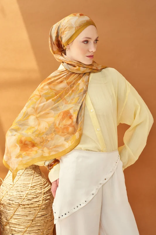 Silk Home Lorena - Riva Şal Tencel Wild Flower - Altın Sarısı - 510010-01