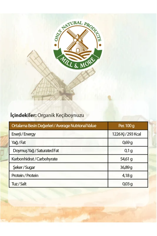 Organik Keçiboynuzu Unu 300 g +8 Ay