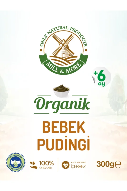 Organik Bebek Muhallebisi Karışımı 300 g + Organik Bebek Pudingi 300 g Seti