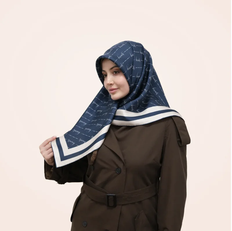 İmza İndigo 16 Momme %100 Twill İpek Eşarp 90x90 – 2. görsel