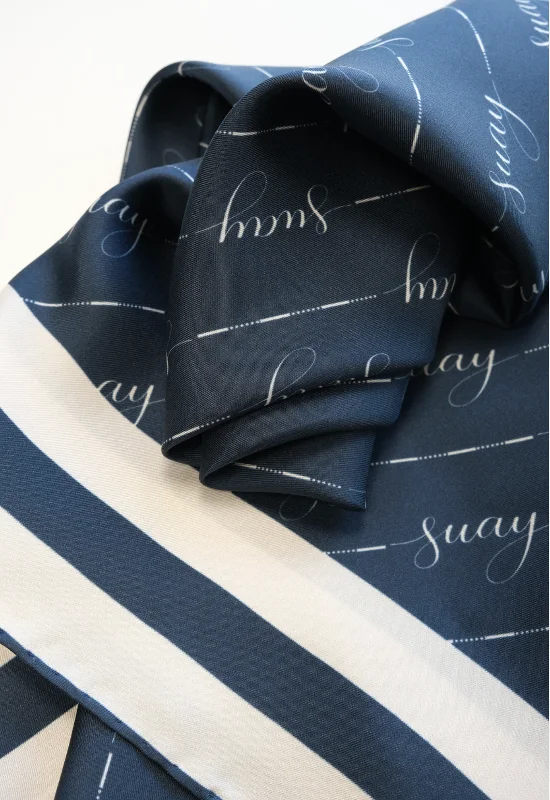 İmza İndigo 16 Momme %100 Twill İpek Eşarp 90x90 – 4. görsel
