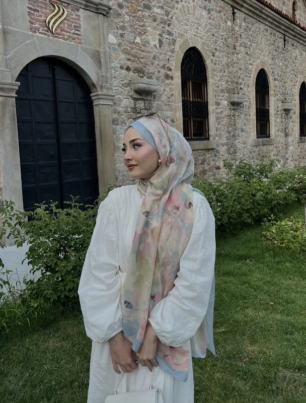 Sonsuz Bahar - Adaçayı Mavisi Pamuklu Şal – 3. görsel