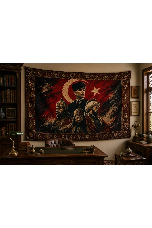 Türk Temalı Duvar Örtüsü Birinci Sınıf Kumaş ve Baskı