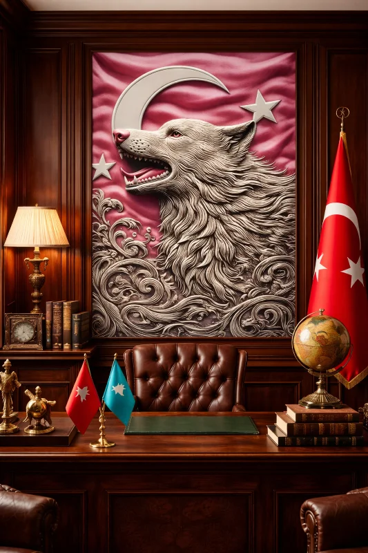 Türk Temalı Duvar Örtüsü Halısı Kaliteli Kumaş