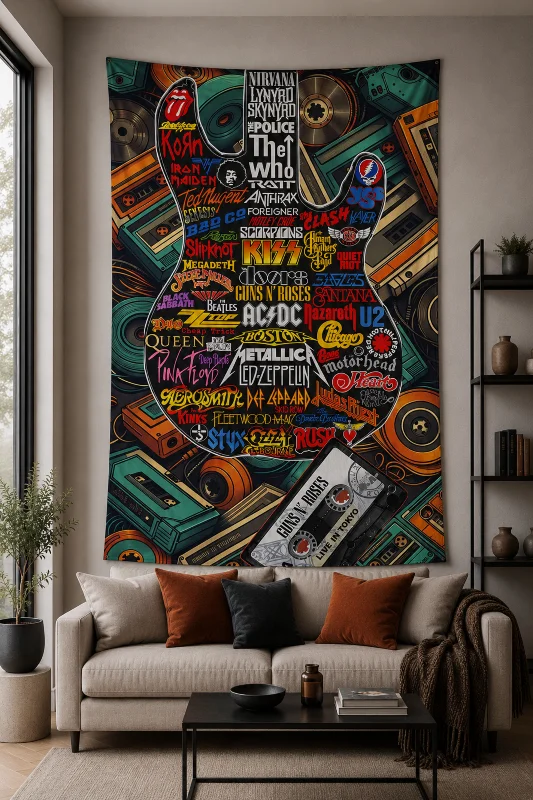 Rock Serisi Duvar Örtüsü Wall Tapestry 70x100 100x140 140x200