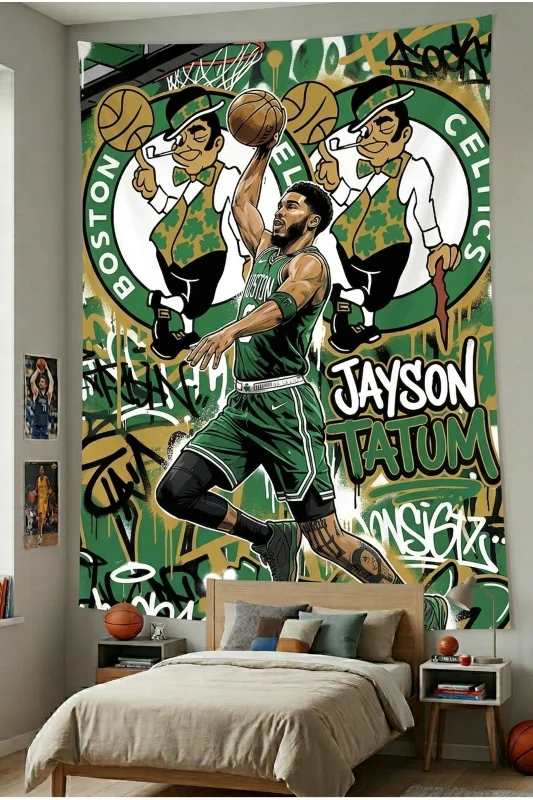 NBA Basketball Temalı Duvar Örtüsü Basketbol Kaliteli Kumaş