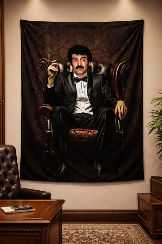 Müslüm Baba Duvar Örtüsü Halısı Kaliteli Kumaş 70x100