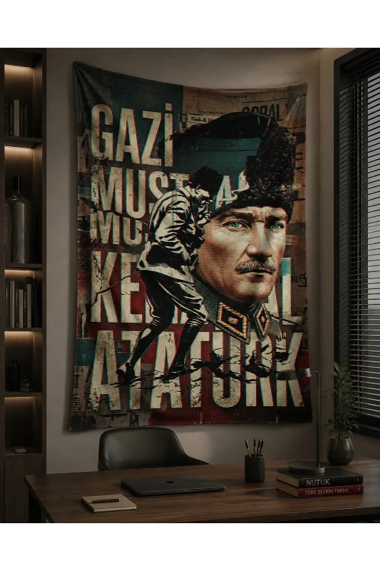 Atatürk Temalı Duvar Örtüsü Birinci Sınıf Kumaş – 2. görsel