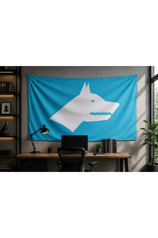 Göktürk Bayrak Temalı Duvar Örtüsü Kaliteli Kumaş Wall Tapestry
