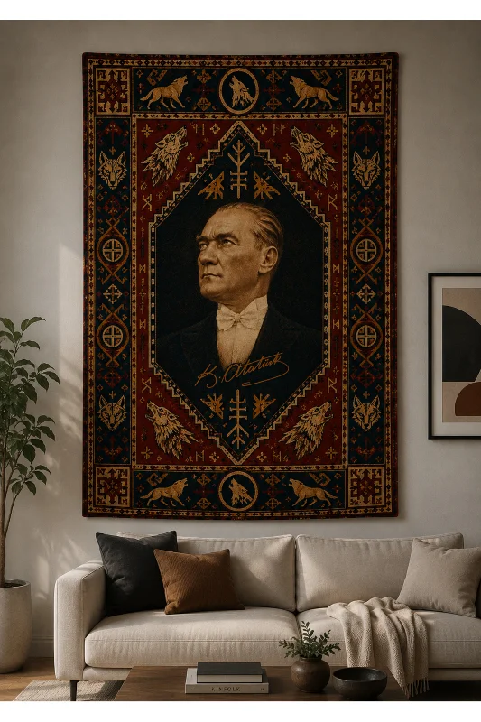 Atatürk Father Of Turks Duvar Örtüsü