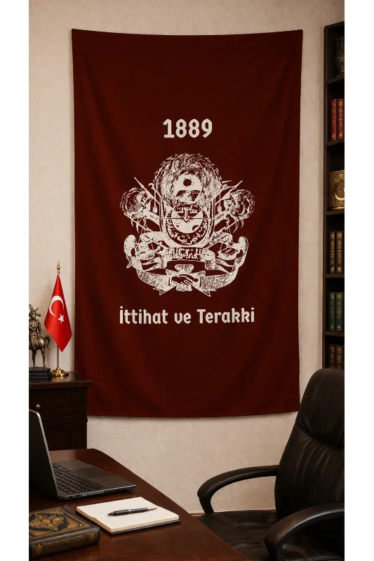 İTTİHAT VE TERAKKİ DUVAR ÖRTÜSÜ KALİTELİ KUMAŞ