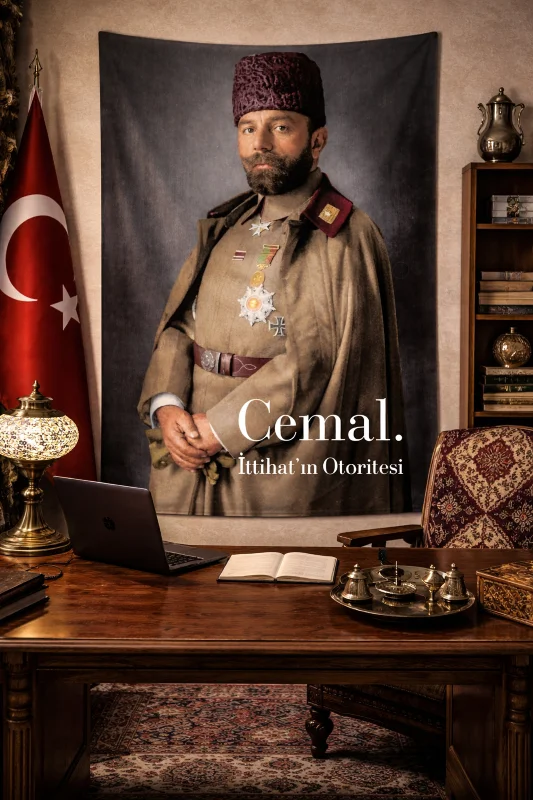 İttihat ve Terakki Cemal Paşa Kaliteli Kumaş Duvar Örtüsü – 2. görsel