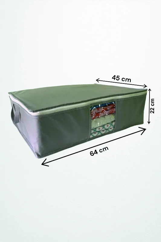 5 Adet Gri Pencereli Kıyafet Saklama Yatak Baza Altı Düzenleyici Çok Amaçlı Hurç 64 x 45 x 22 Cm – 3. görsel