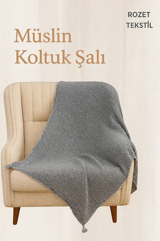 Koltuk Şalı – Tv Battaniyesi 100% Pamuk Doğal 4 Katlı Müslin Kumaş – 2. görsel