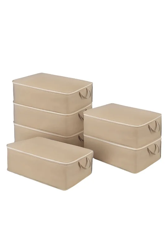 6 Adet Büyük Boy Kahverengi Yatak Baza Altı Çok Amaçlı Hurç 64 x 45 x 22 Cm – 3. görsel