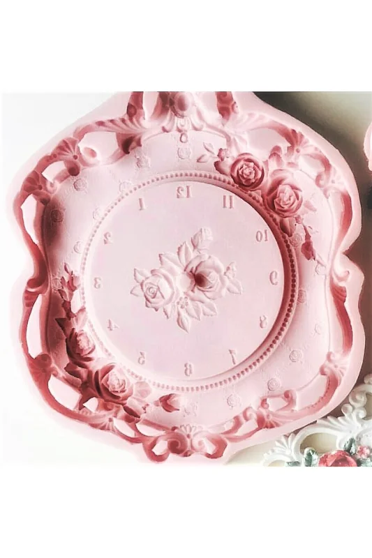 Gül Çiçek Kabartmalı 21cm Saat Silikon Kalıp K-273 – 2. görsel