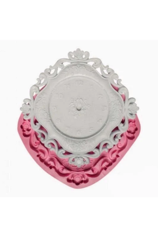 Gül Çiçek Kabartmalı 26cm Saat Silikon Kalıp K-883 – 2. görsel