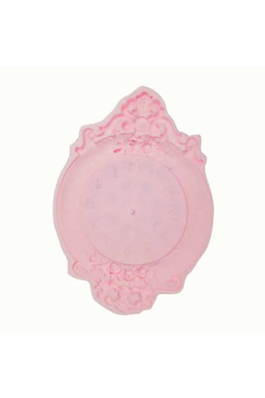 Gül Çiçek Kabartmalı 44cm Saat Silikon Kalıp K-288, Taş Tozu Polyester Çimento Alçı Kalıbı – 2. görsel