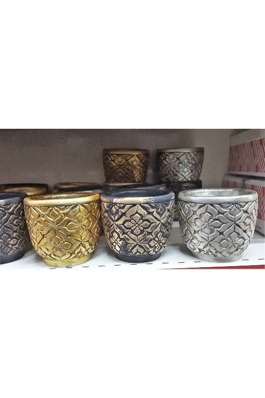Geometrik Çiçek Kabartmalı 10cm Saksı Silikon Kalıp K-864 – 4. görsel