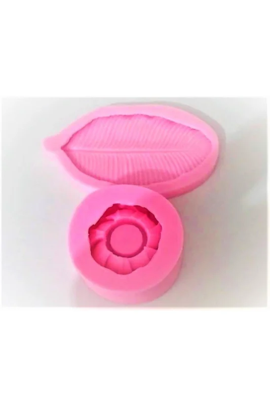 Sunumluk Mumluk 23cm Yaprak ve Lotus Çiçeği 2 Adet Silikon Kalıp K-729 – 2. görsel