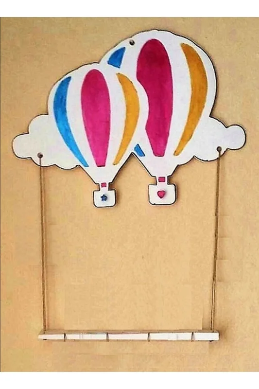 Bulutlu Uçan Balon Askılı Pano Sunumluk İsimlik Askılı Raf Silikon Kalıp K-396